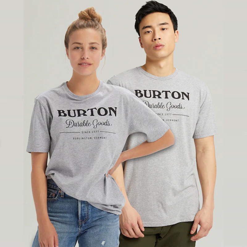 2021 버튼 티셔츠 BURTON Durable Goods Short Sleeve T-Shirt Gray Heather