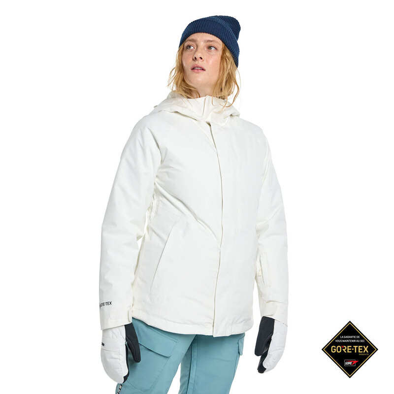 W24 버튼 포우라인 고어텍스 인슐레이티드 여성 스노우 보드 자켓 BURTON Womens Powline GORE-TEX 2L Insulated Jacket Stout White