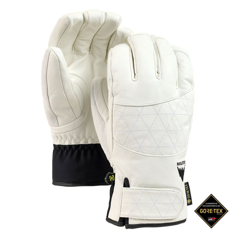 W24 버튼 곤디 고어텍스 레더 여성 스노우 보드 장갑 BURTON Womens Gondy GORE-TEX Leather Gloves Stout White
